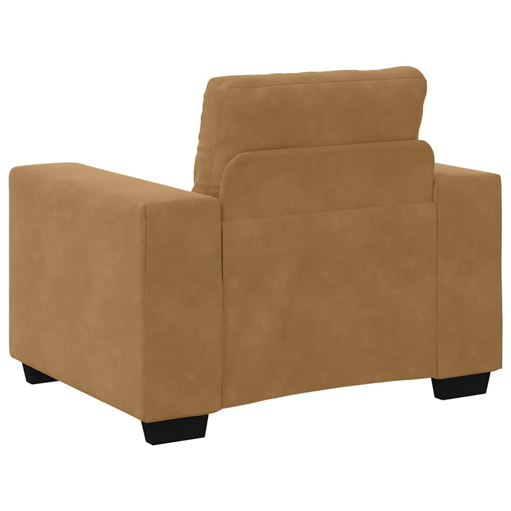Fauteuil marron 60 cm velours
