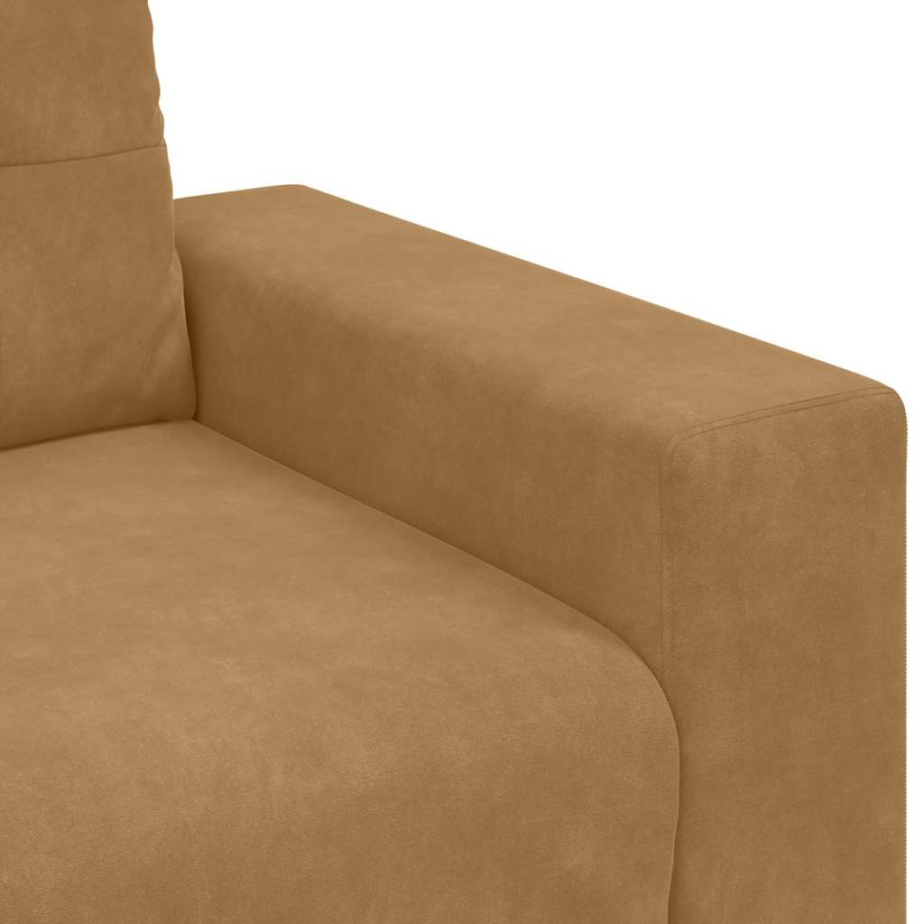 Fauteuil marron 60 cm velours