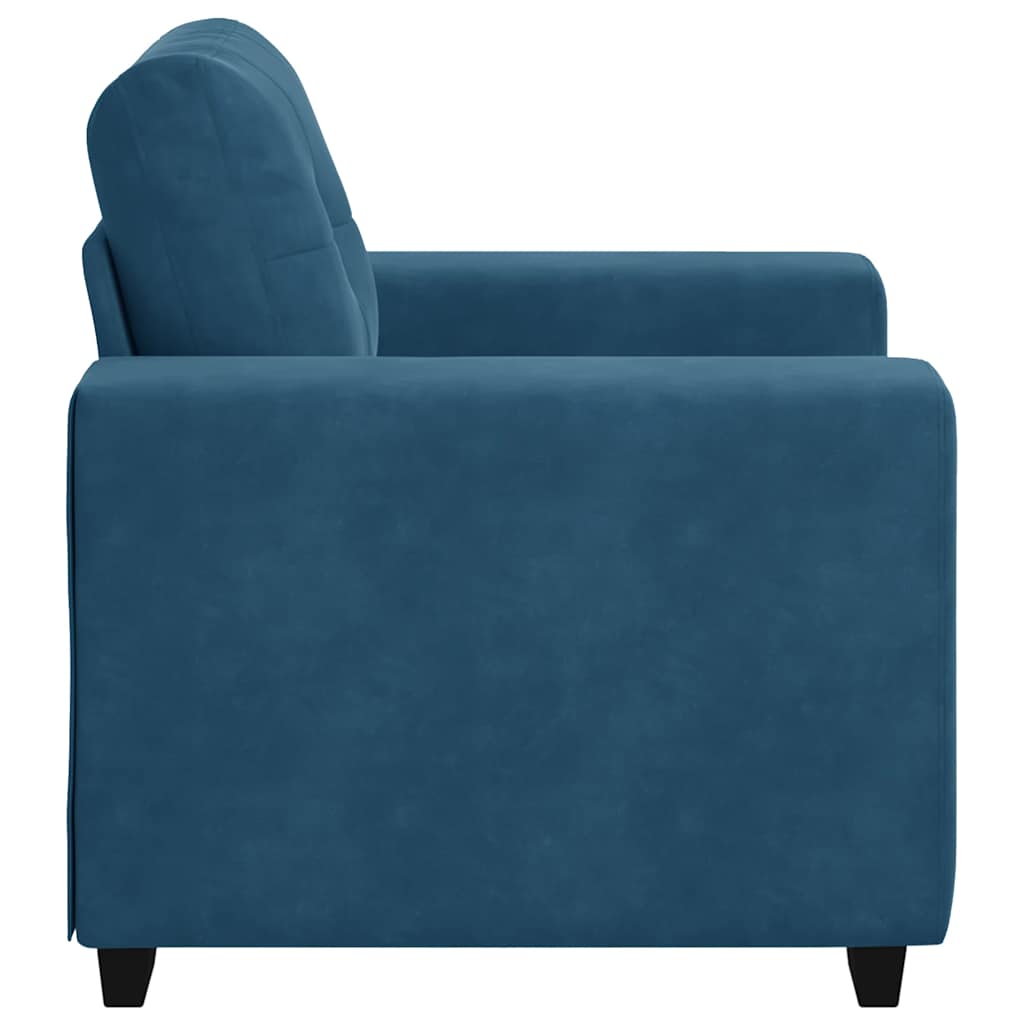 Fauteuil bleu 60 cm velours