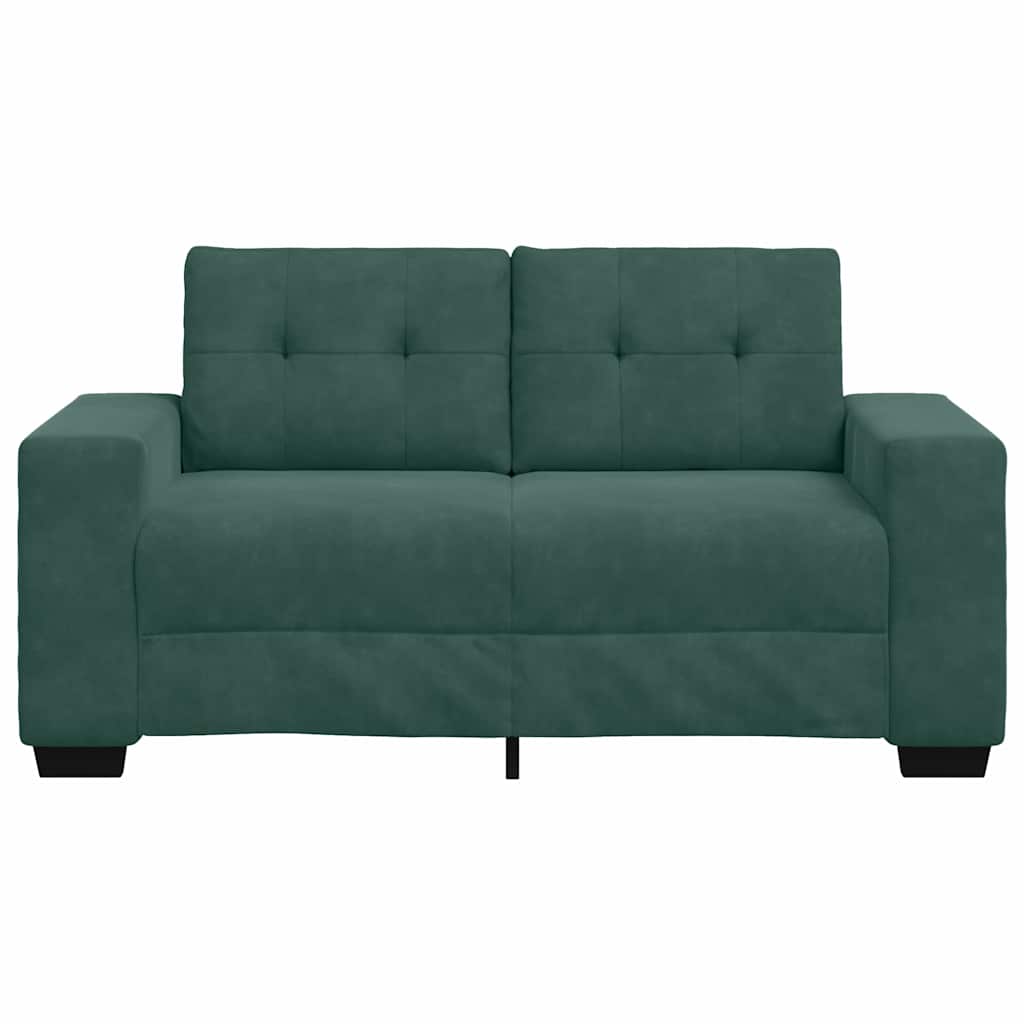 Zweisitzer-Sofa Dunkelgrün 120 cm Samt