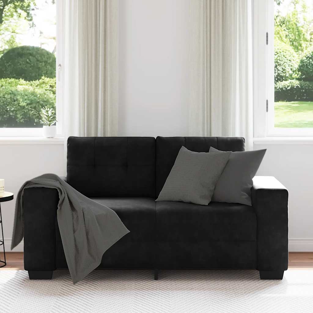 Canapé deux places noir 120 cm velours