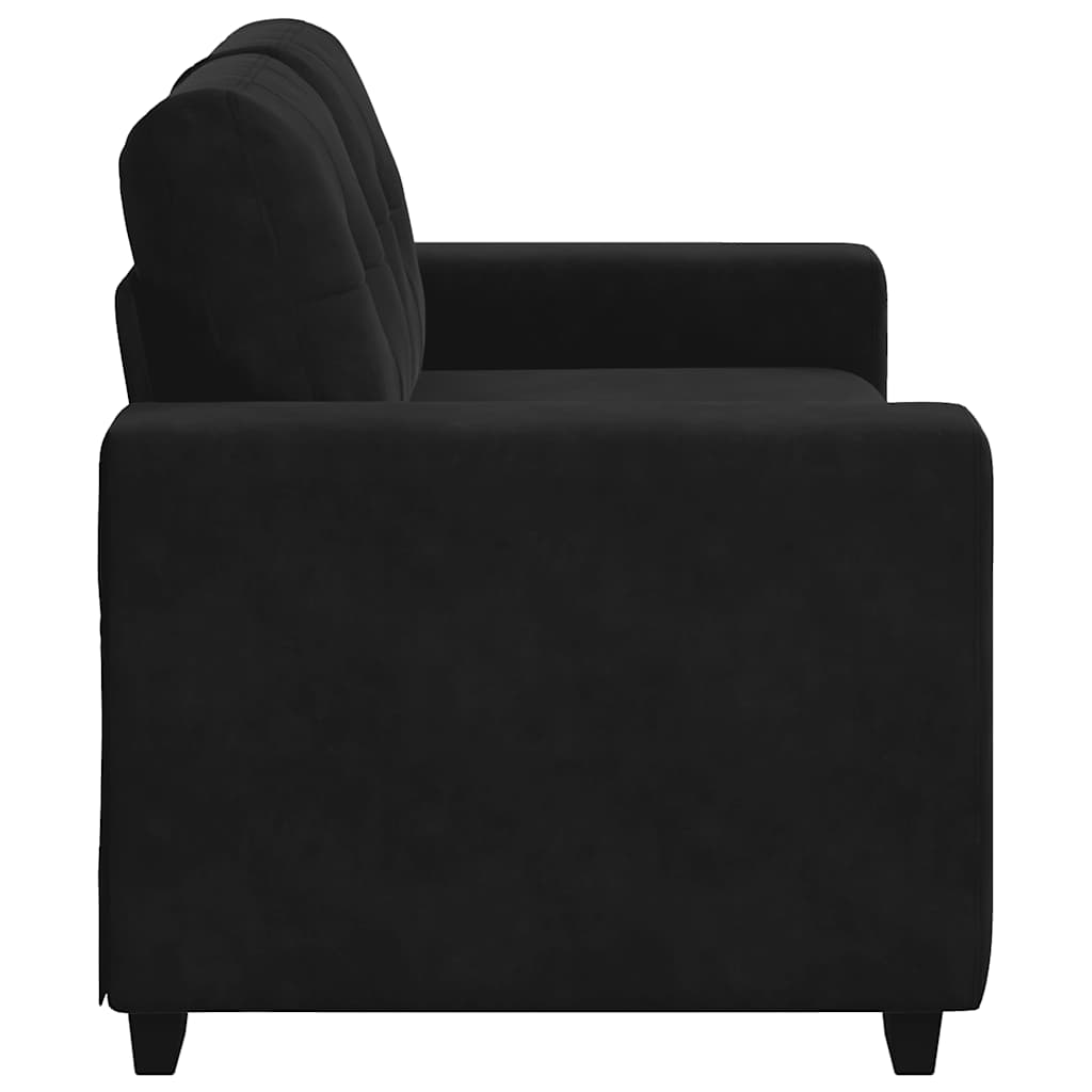 Canapé deux places noir 120 cm velours