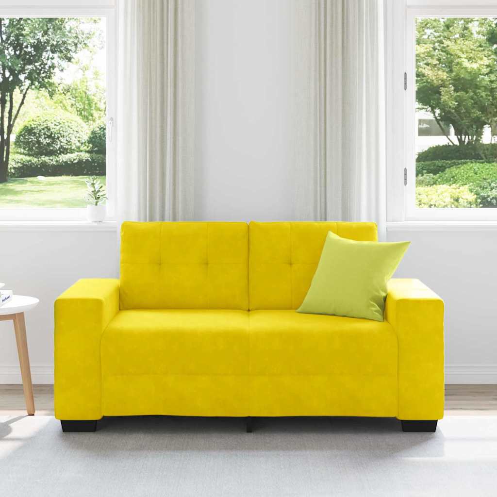 Zweisitzer-Sofa Gelb 120 cm Samt