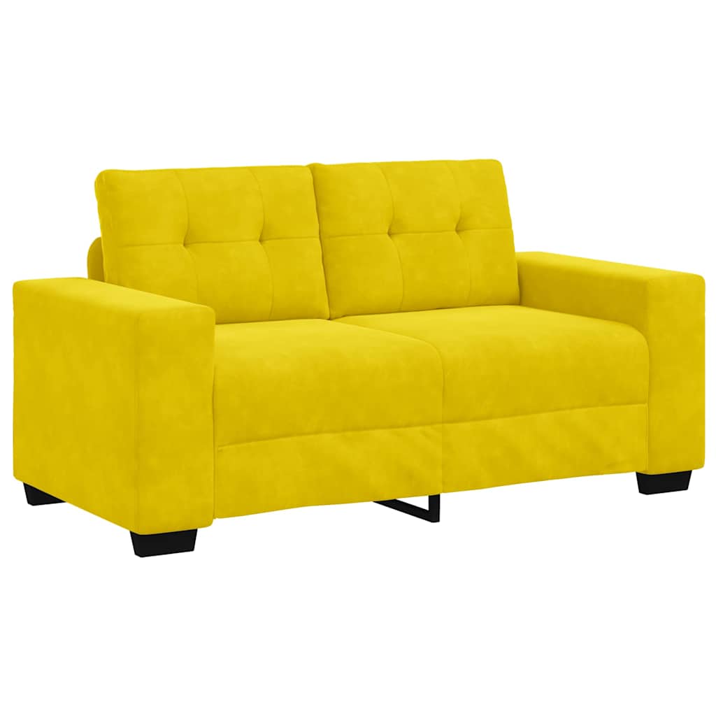 Zweisitzer-Sofa Gelb 120 cm Samt