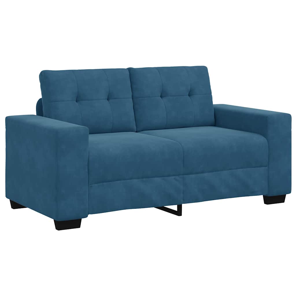 Zweisitzer-Sofa Blau 120 cm Samt