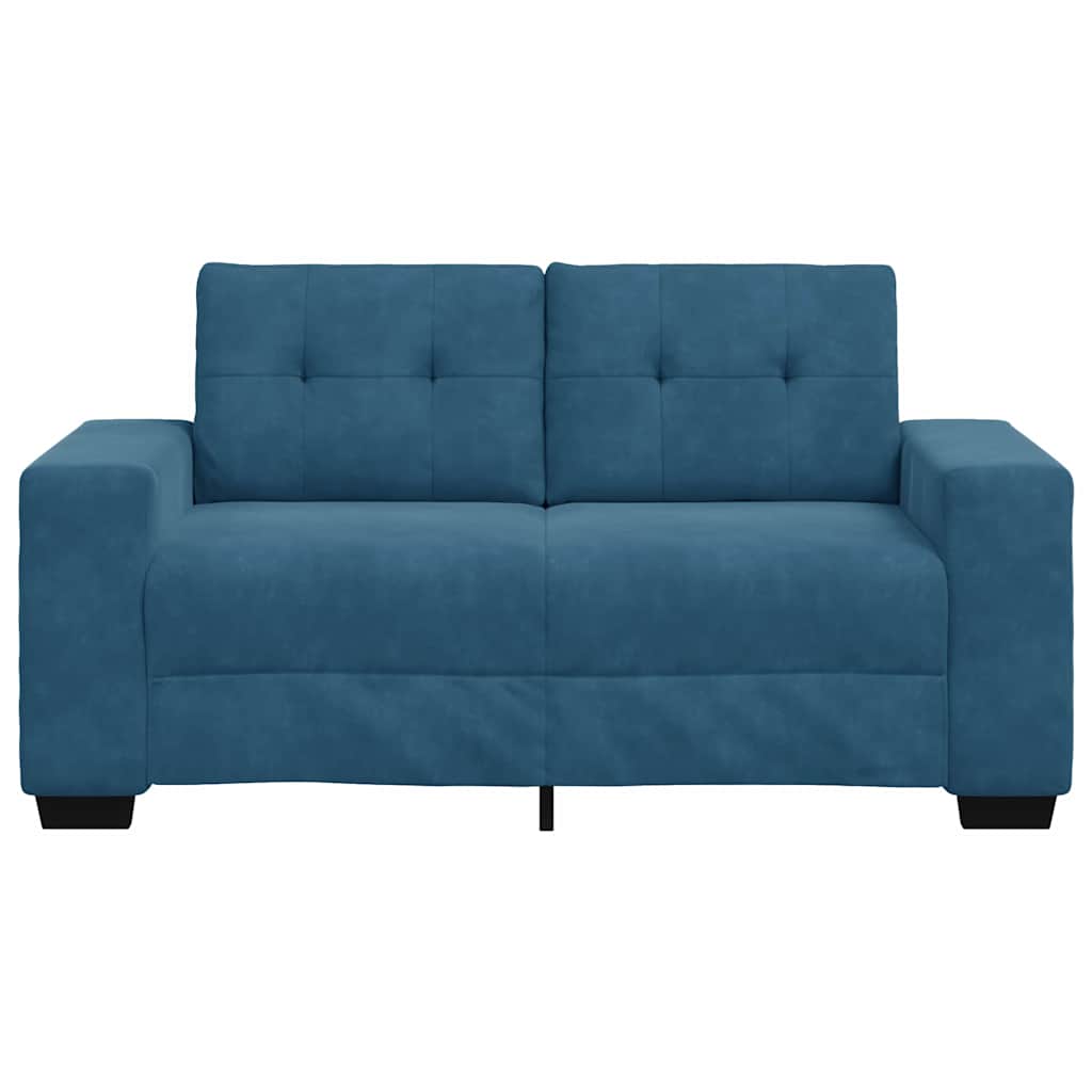 Zweisitzer-Sofa Blau 120 cm Samt