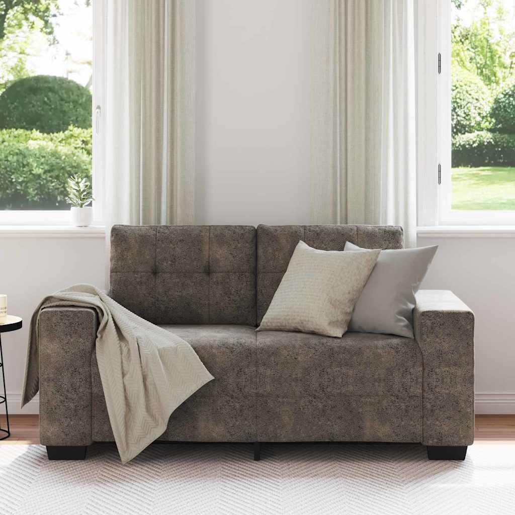 Zweisitzer-Sofa mit Kissen Dunkelgrau Kunstleder