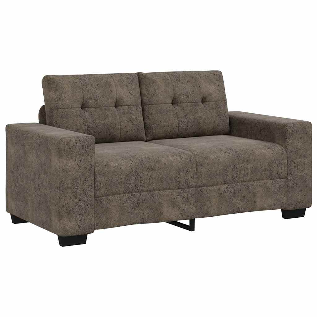 Zweisitzer-Sofa mit Kissen Dunkelgrau Kunstleder