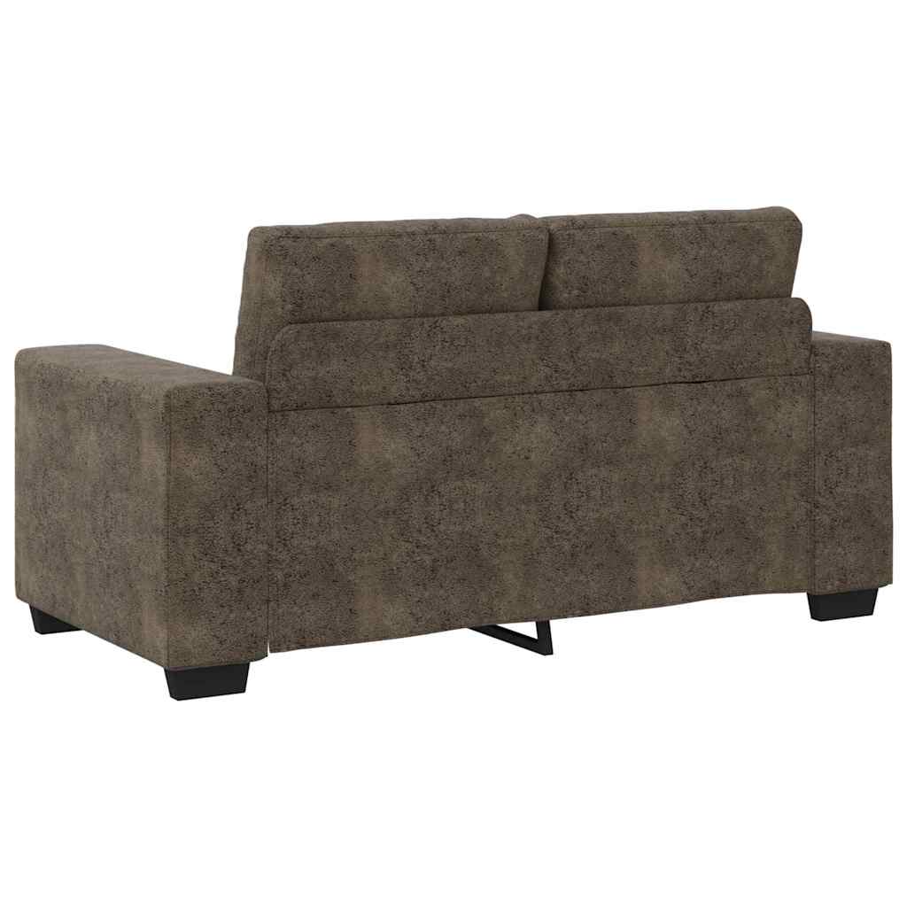 Zweisitzer-Sofa mit Kissen Dunkelgrau Kunstleder