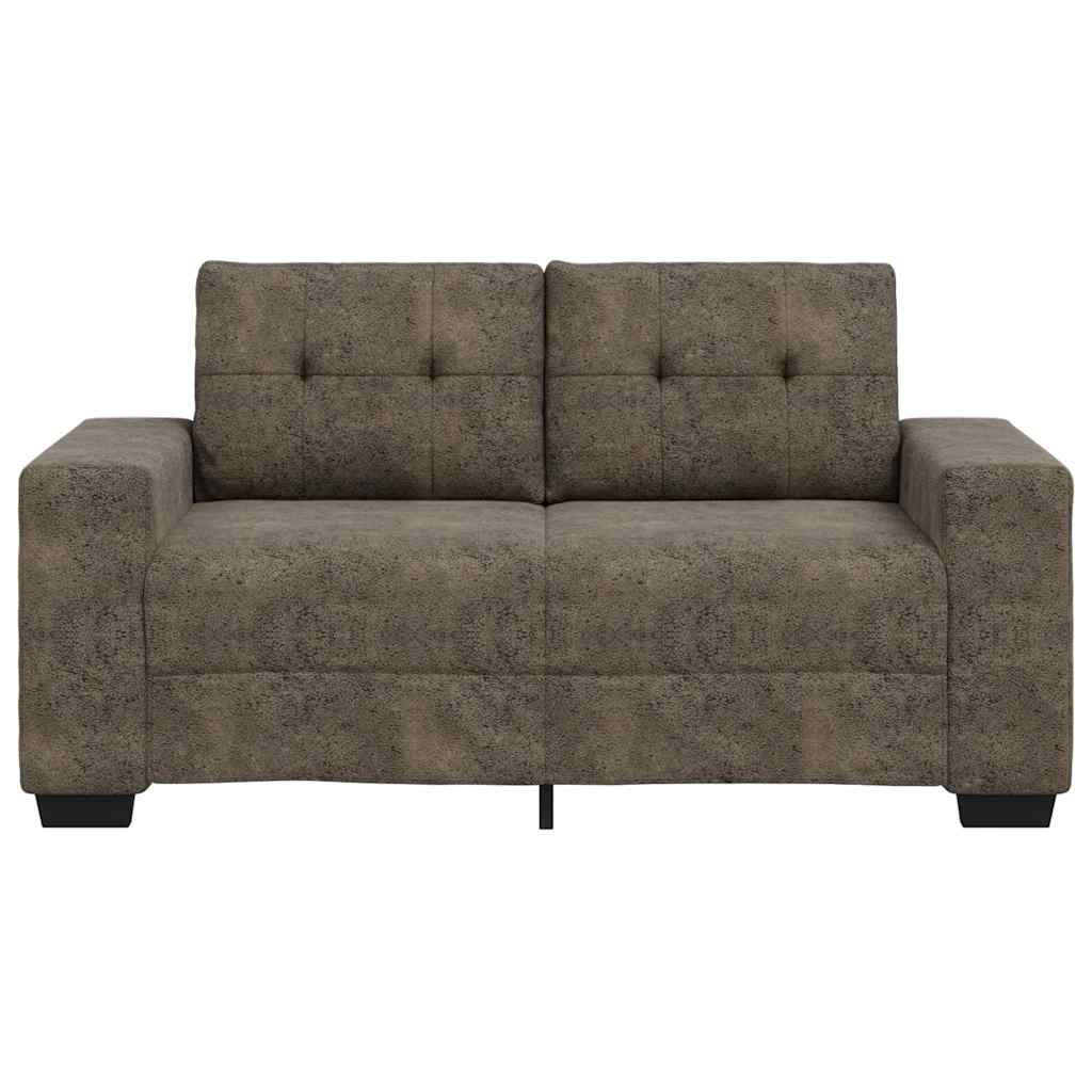 Zweisitzer-Sofa mit Kissen Dunkelgrau Kunstleder
