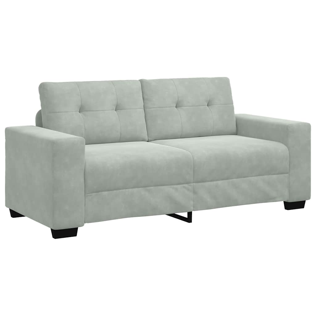 Canapé deux places gris clair 140 cm velours