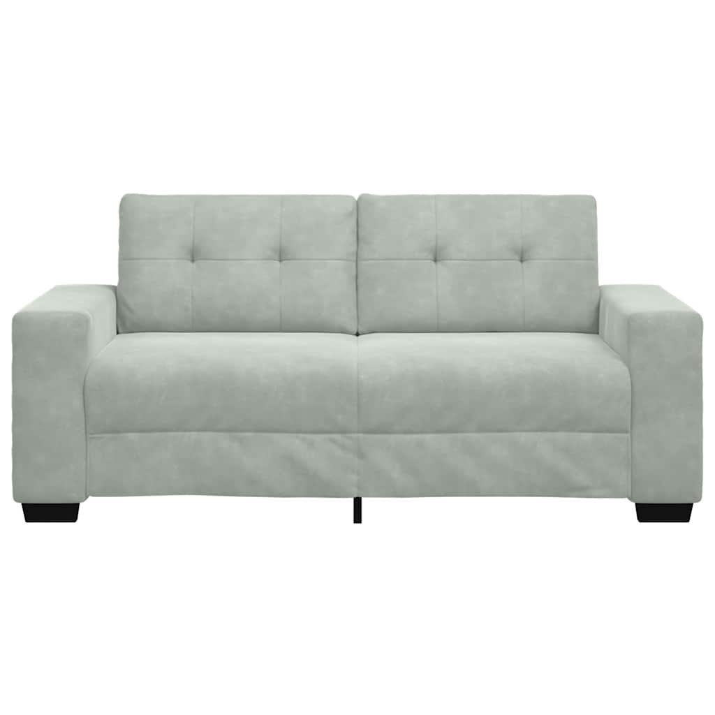 Canapé deux places gris clair 140 cm velours