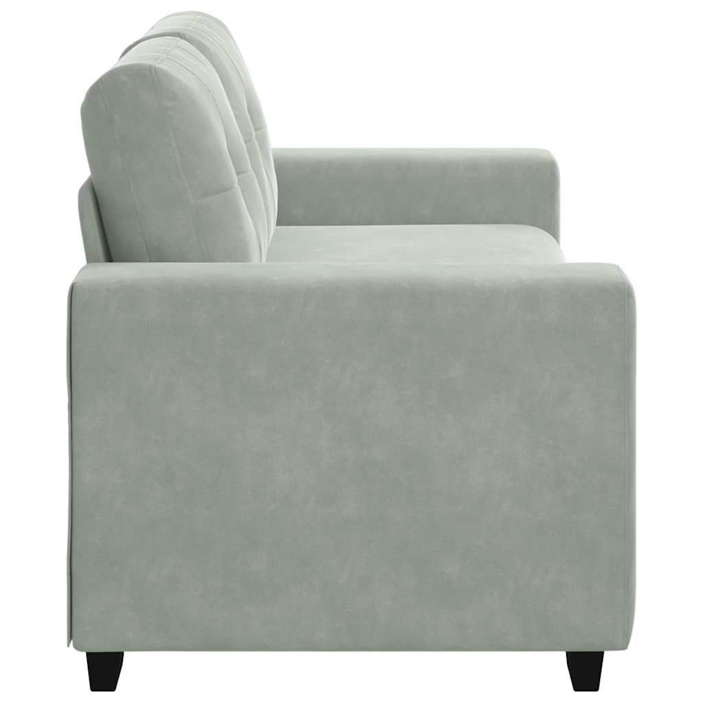 Canapé deux places gris clair 140 cm velours