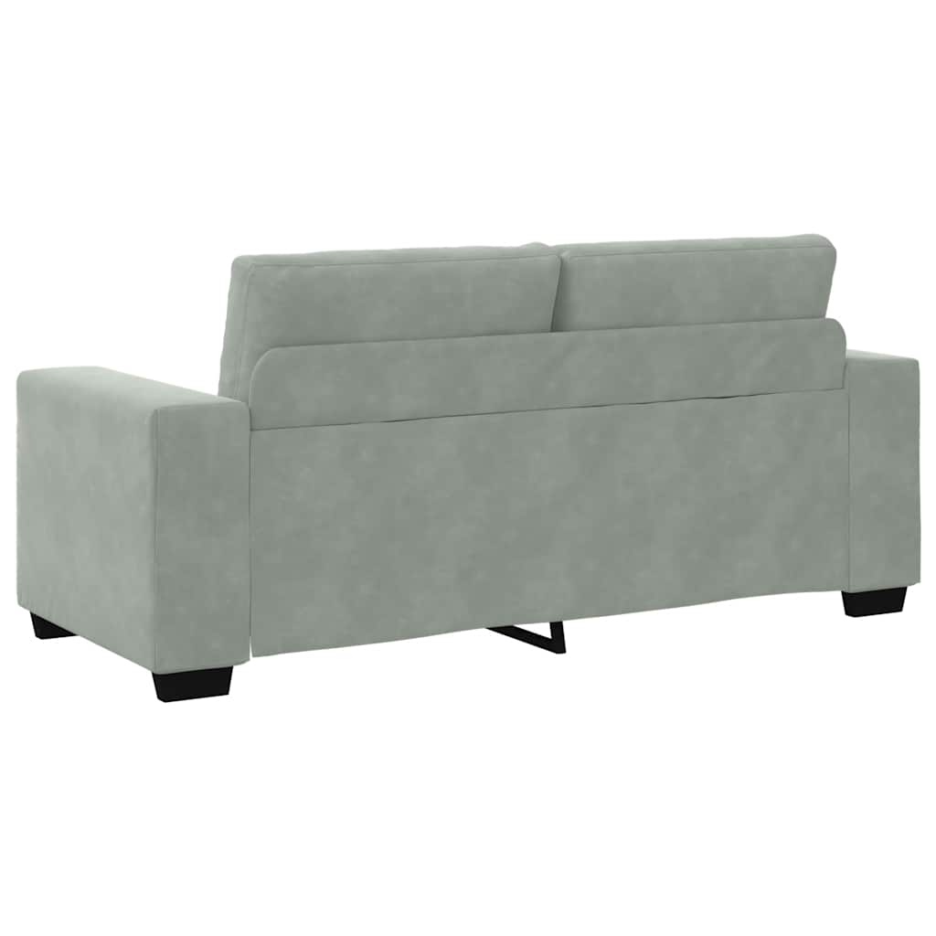 Canapé deux places gris clair 140 cm velours