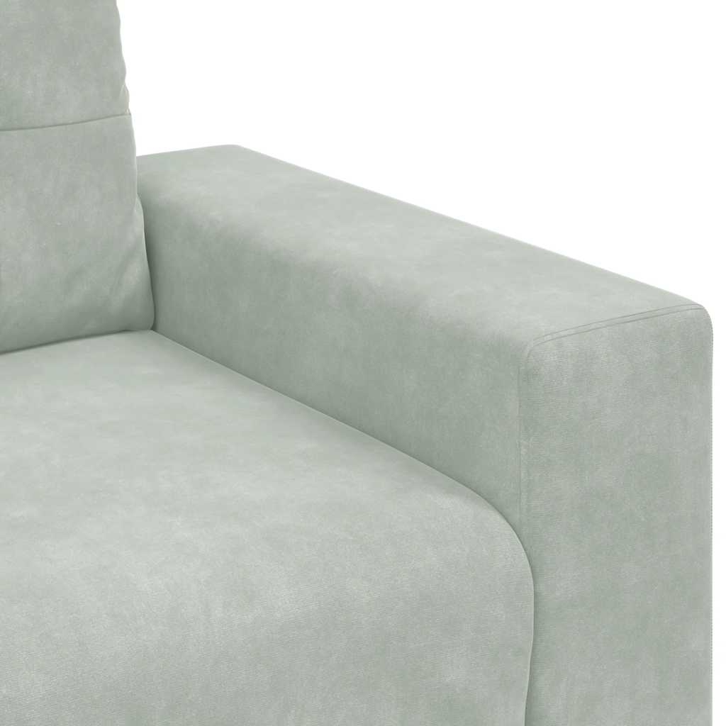 Canapé deux places gris clair 140 cm velours