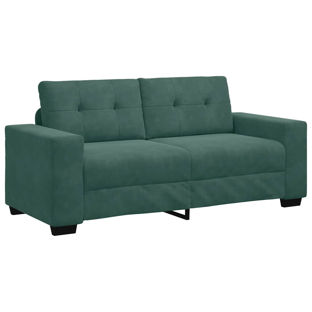 Canapé deux places vert foncé 140 cm velours