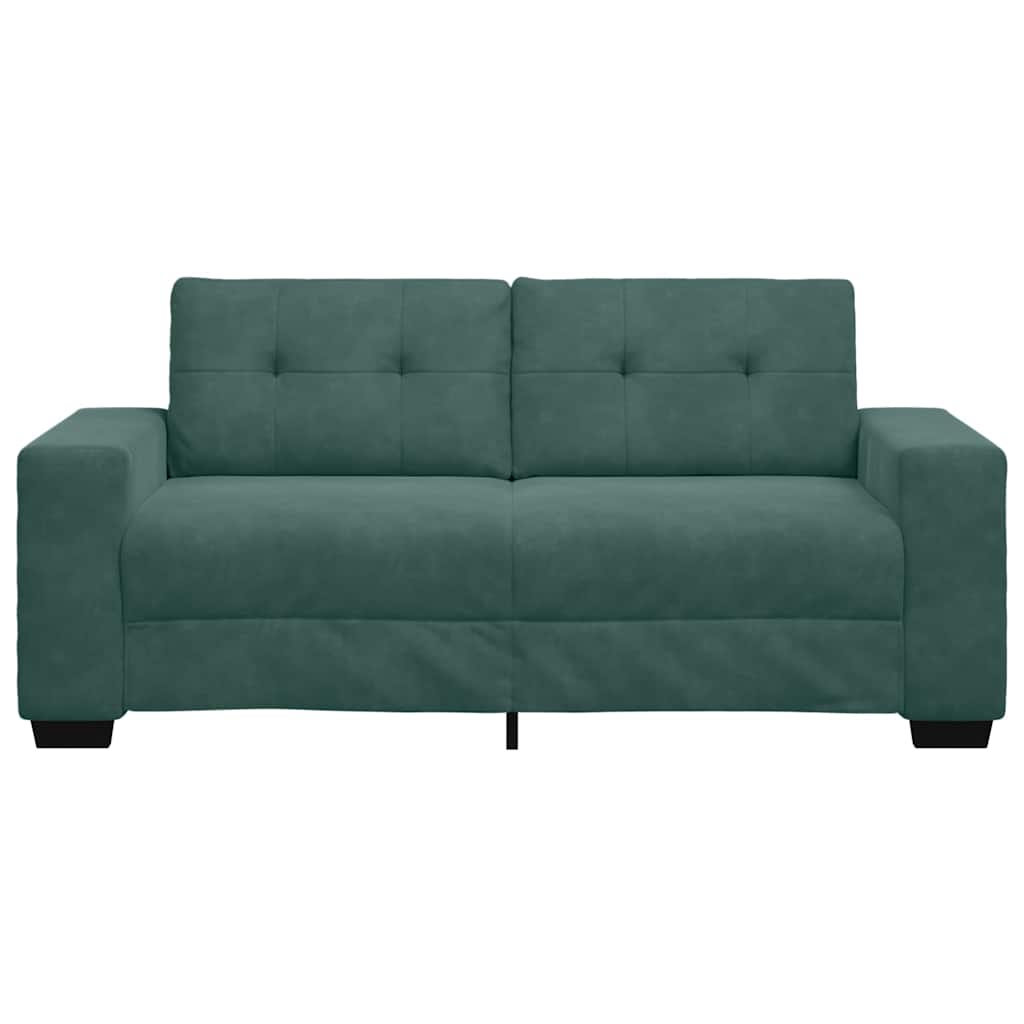 Canapé deux places vert foncé 140 cm velours