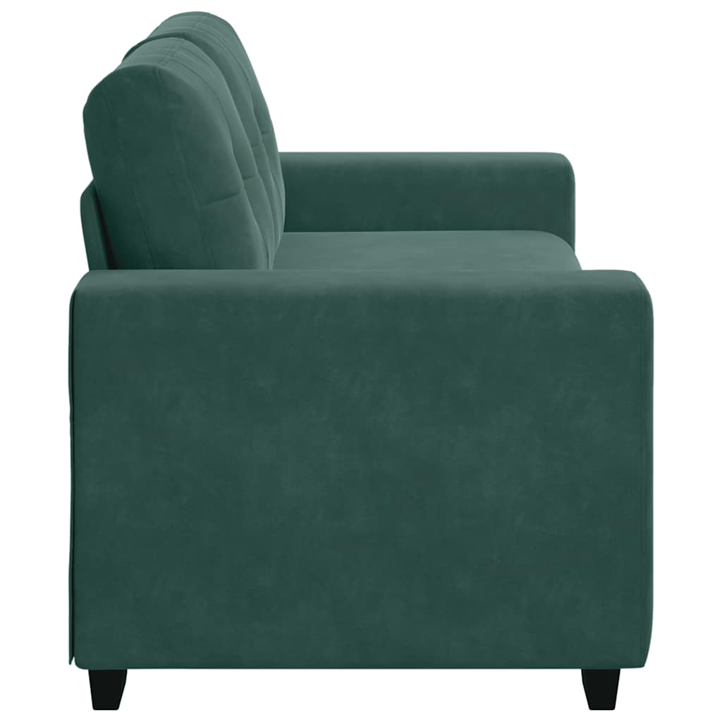 Canapé deux places vert foncé 140 cm velours