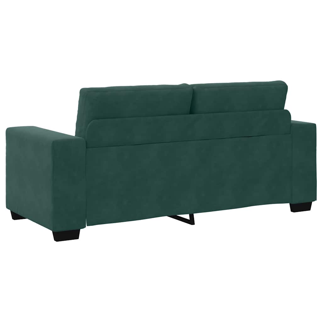 Canapé deux places vert foncé 140 cm velours