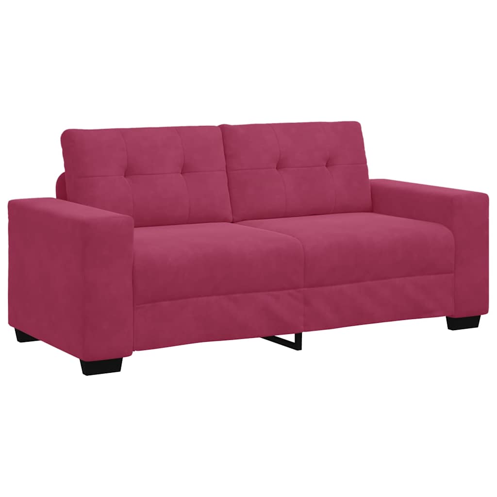 Canapé deux places rouge vin 140 cm velours