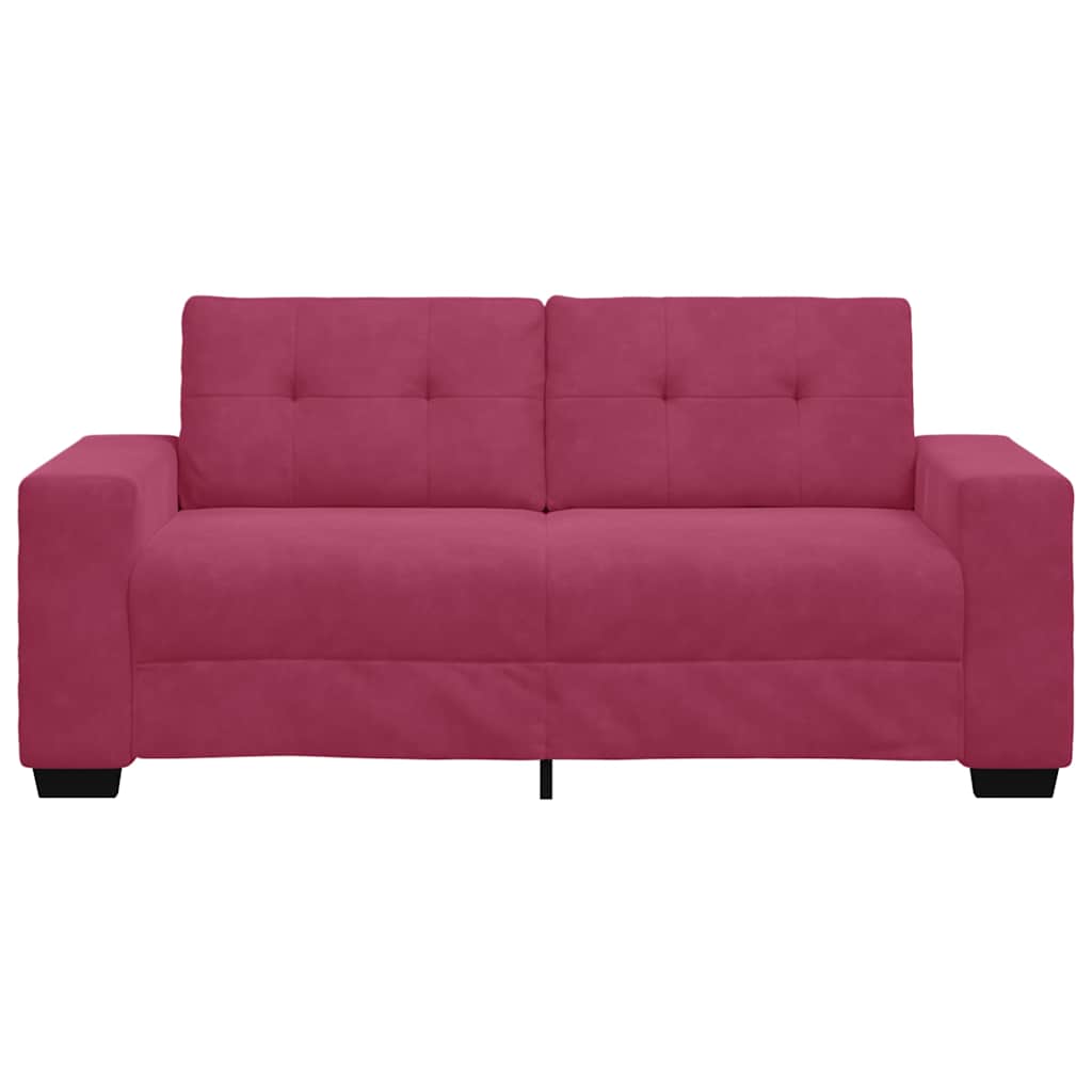 Canapé deux places rouge vin 140 cm velours