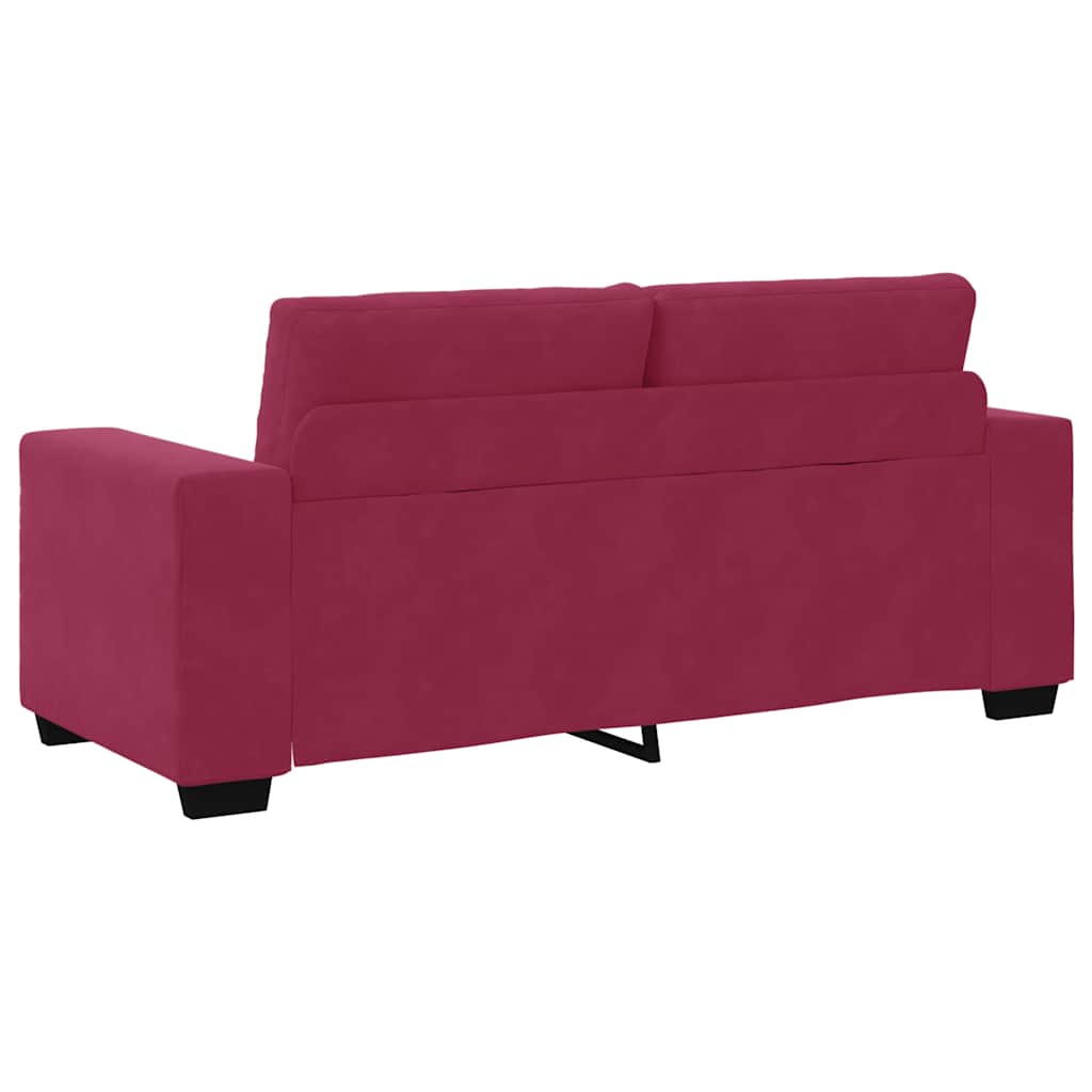 Canapé deux places rouge vin 140 cm velours