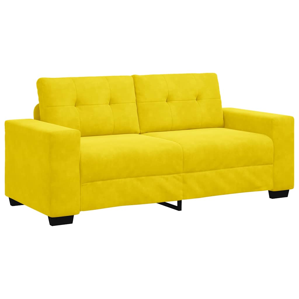 Canapé deux places jaune 140 cm velours