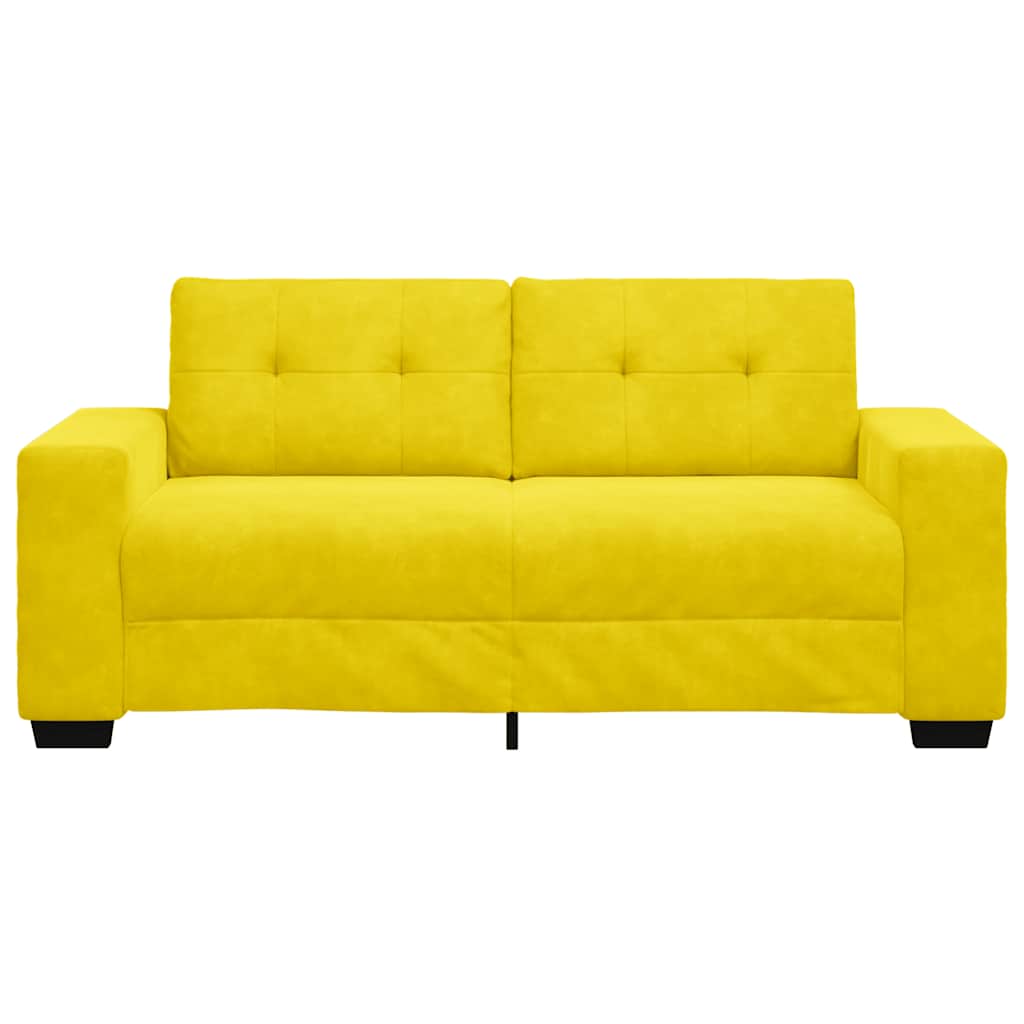 Canapé deux places jaune 140 cm velours