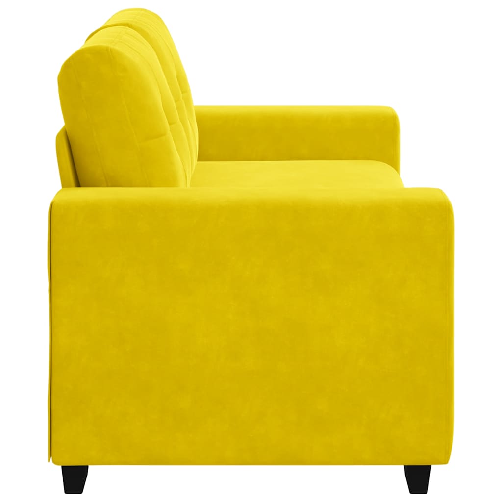 Canapé deux places jaune 140 cm velours
