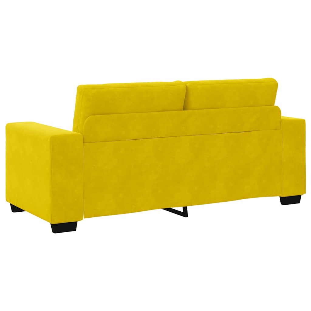Canapé deux places jaune 140 cm velours