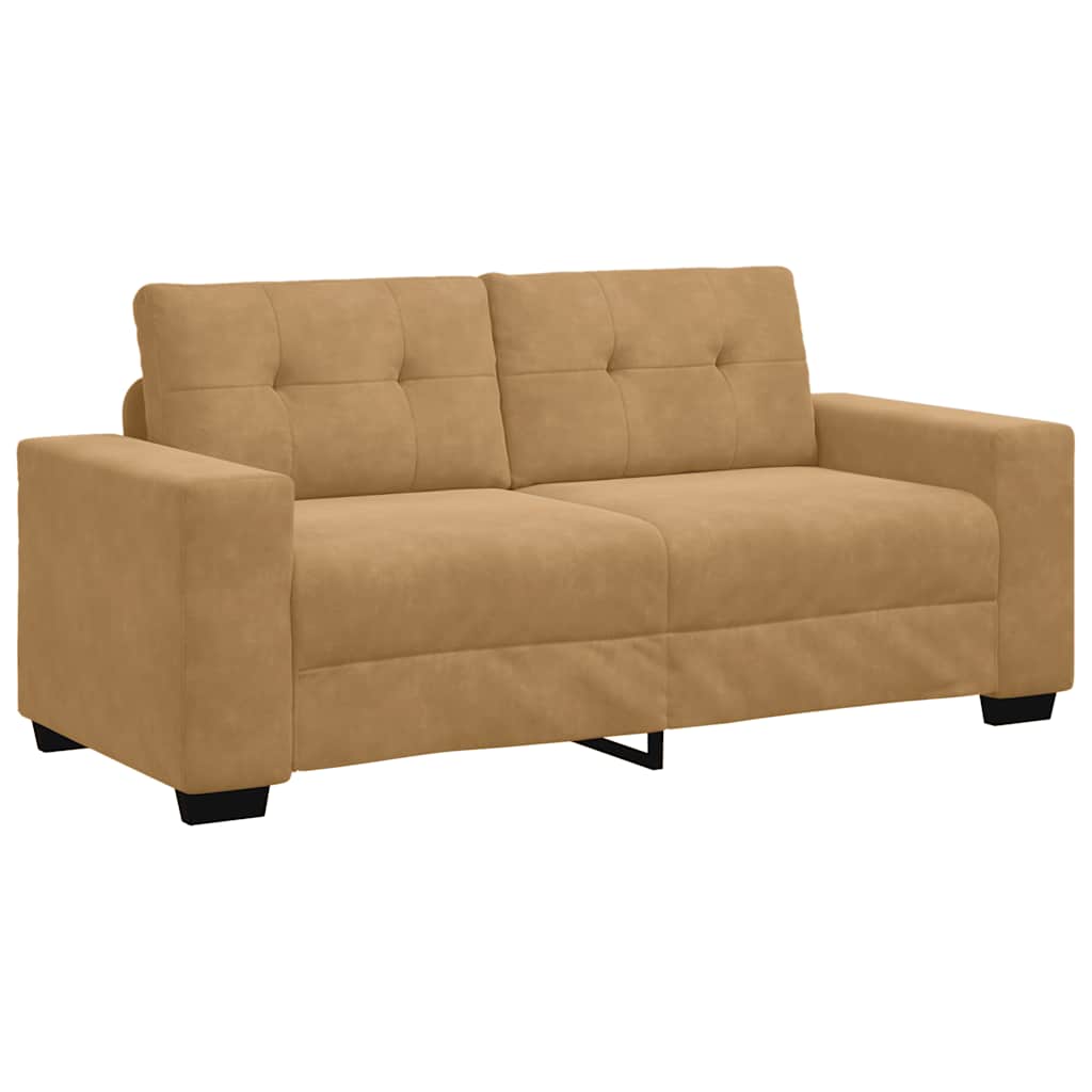 Canapé deux places marron 140 cm velours