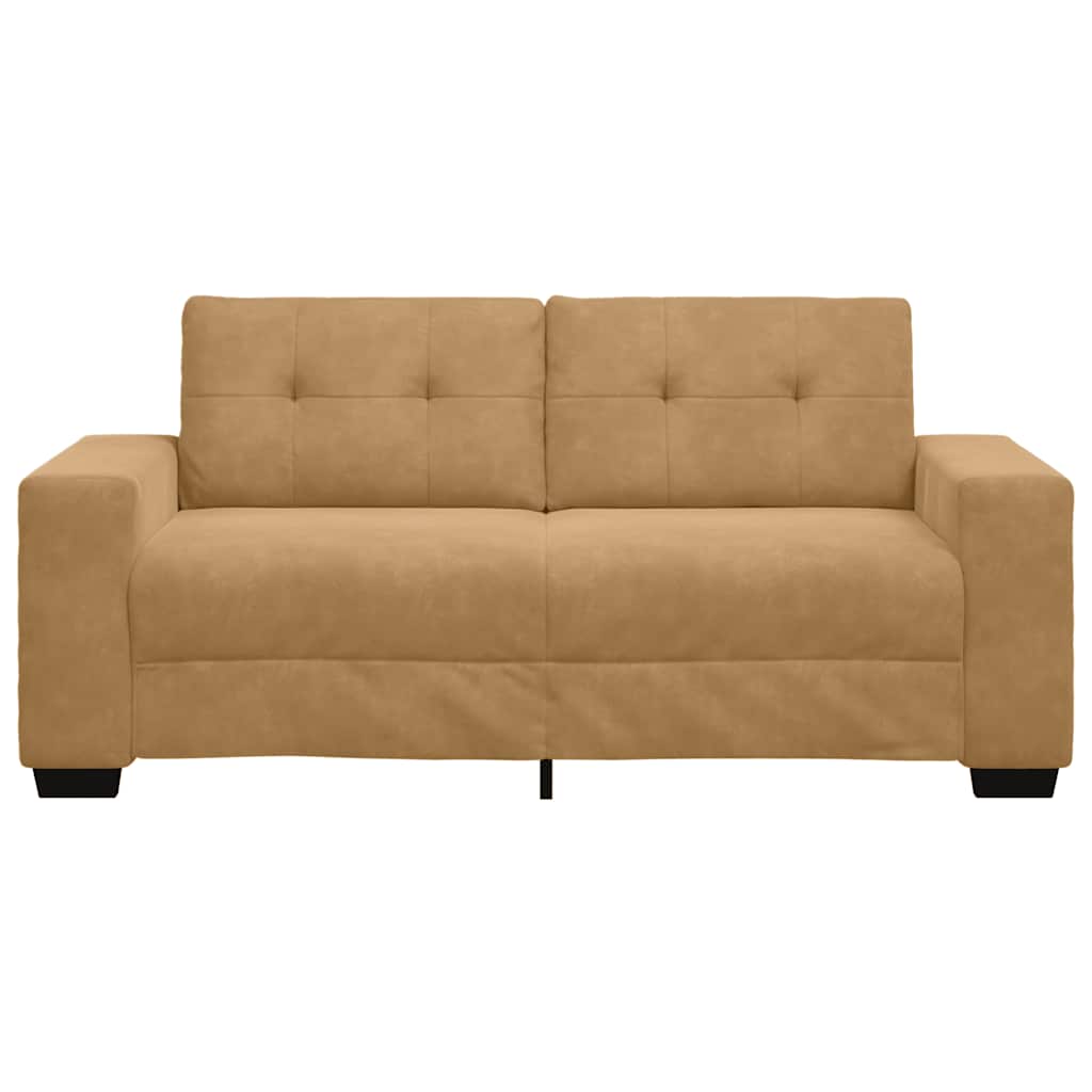 Canapé deux places marron 140 cm velours