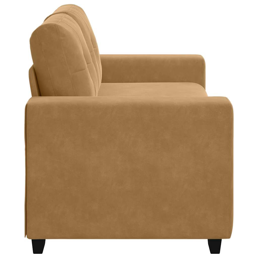 Canapé deux places marron 140 cm velours