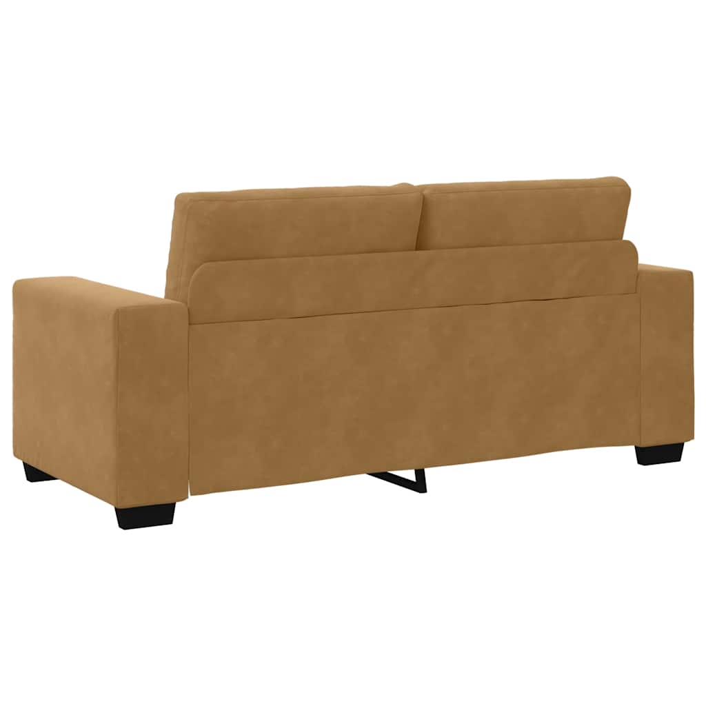 Canapé deux places marron 140 cm velours