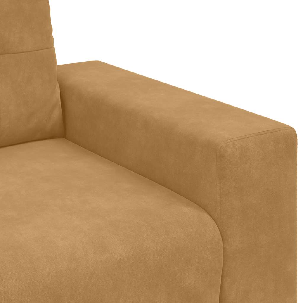 Canapé deux places marron 140 cm velours