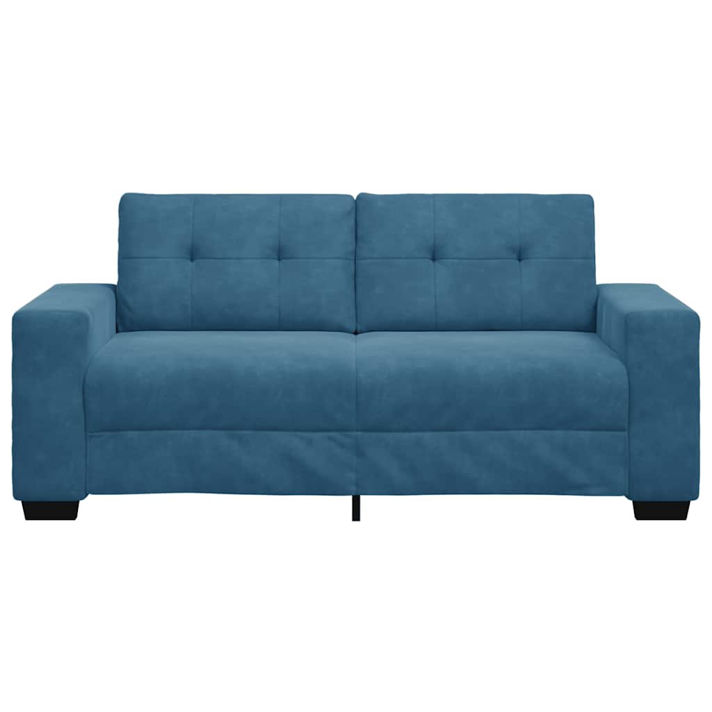 Canapé deux places bleu 140 cm velours