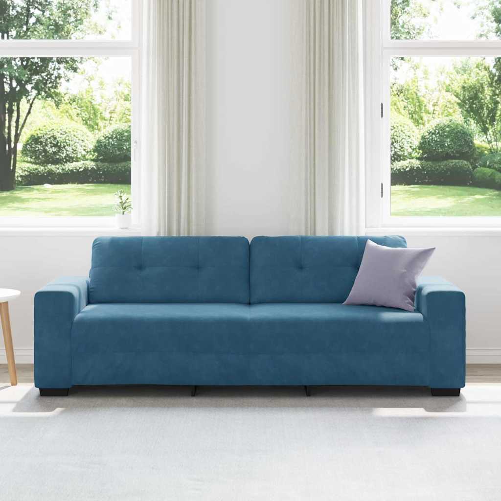 3-Sitzer-Sofa Blau 180 cm Samt