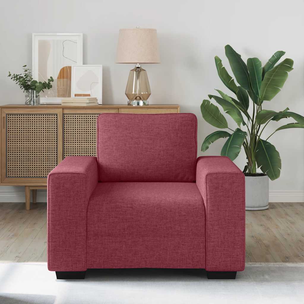 Fauteuil rouge vin 60 cm tissu