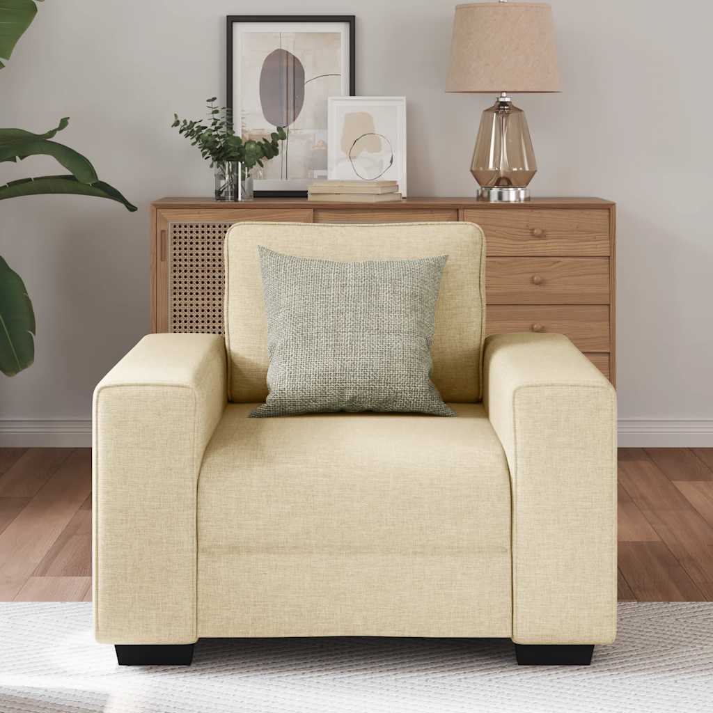 Fauteuil crème 60 cm tissu