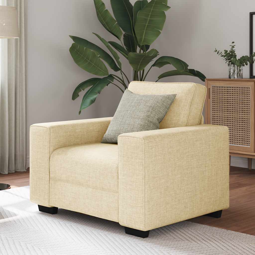 Fauteuil crème 60 cm tissu