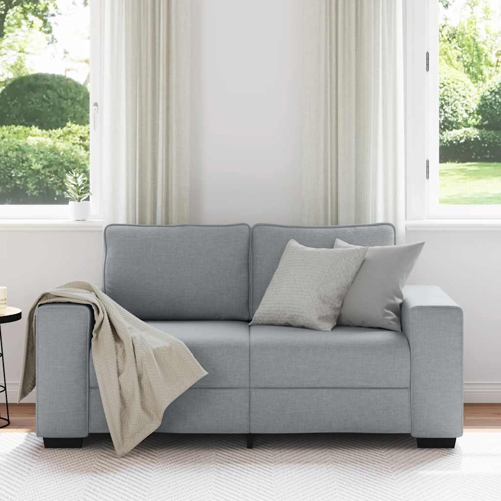 Canapé 2 places tissu gris clair 120 cm