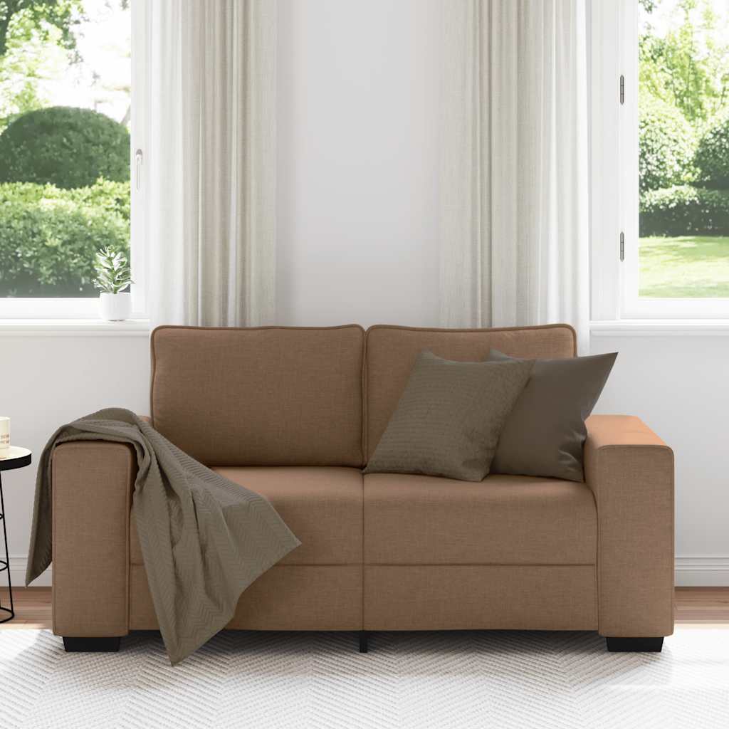 Canapé 2 places tissu marron 120 cm