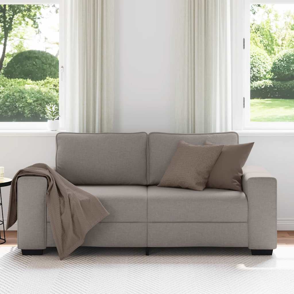 Canapé 2 places tissu taupe 140 cm