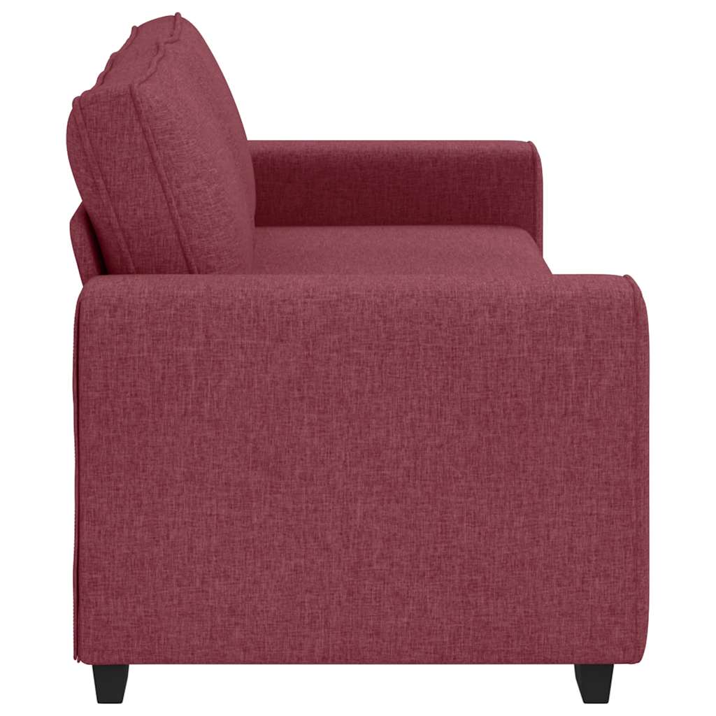 Canapé 3 places tissu rouge vin 180 cm