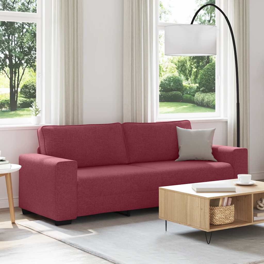 Canapé 3 places tissu rouge vin 180 cm