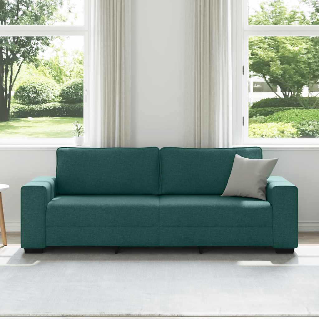 Canapé 3 places vert foncé 180 cm tissu
