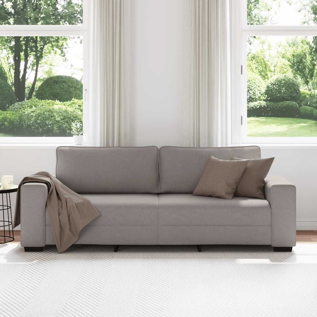Canapé 3 places tissu taupe 180 cm