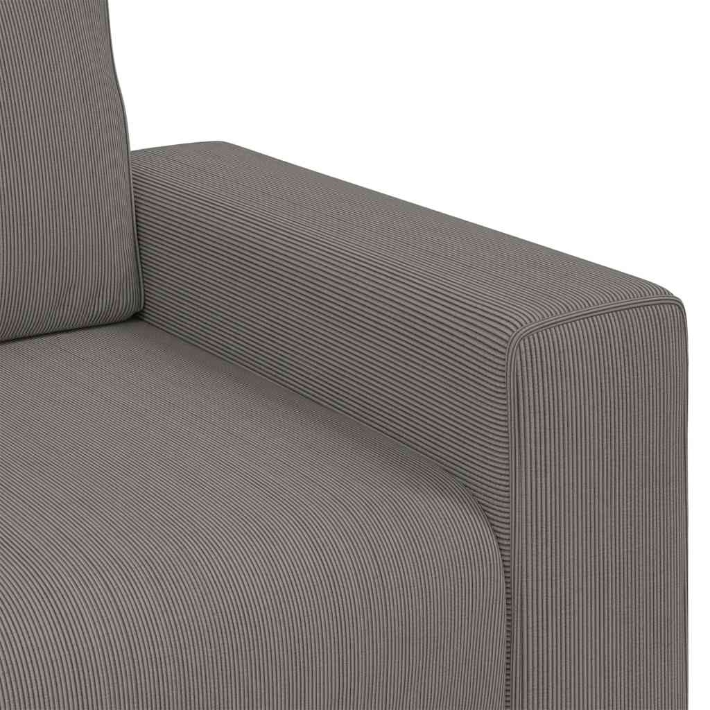 Fauteuil gris clair 60 cm velours côtelé