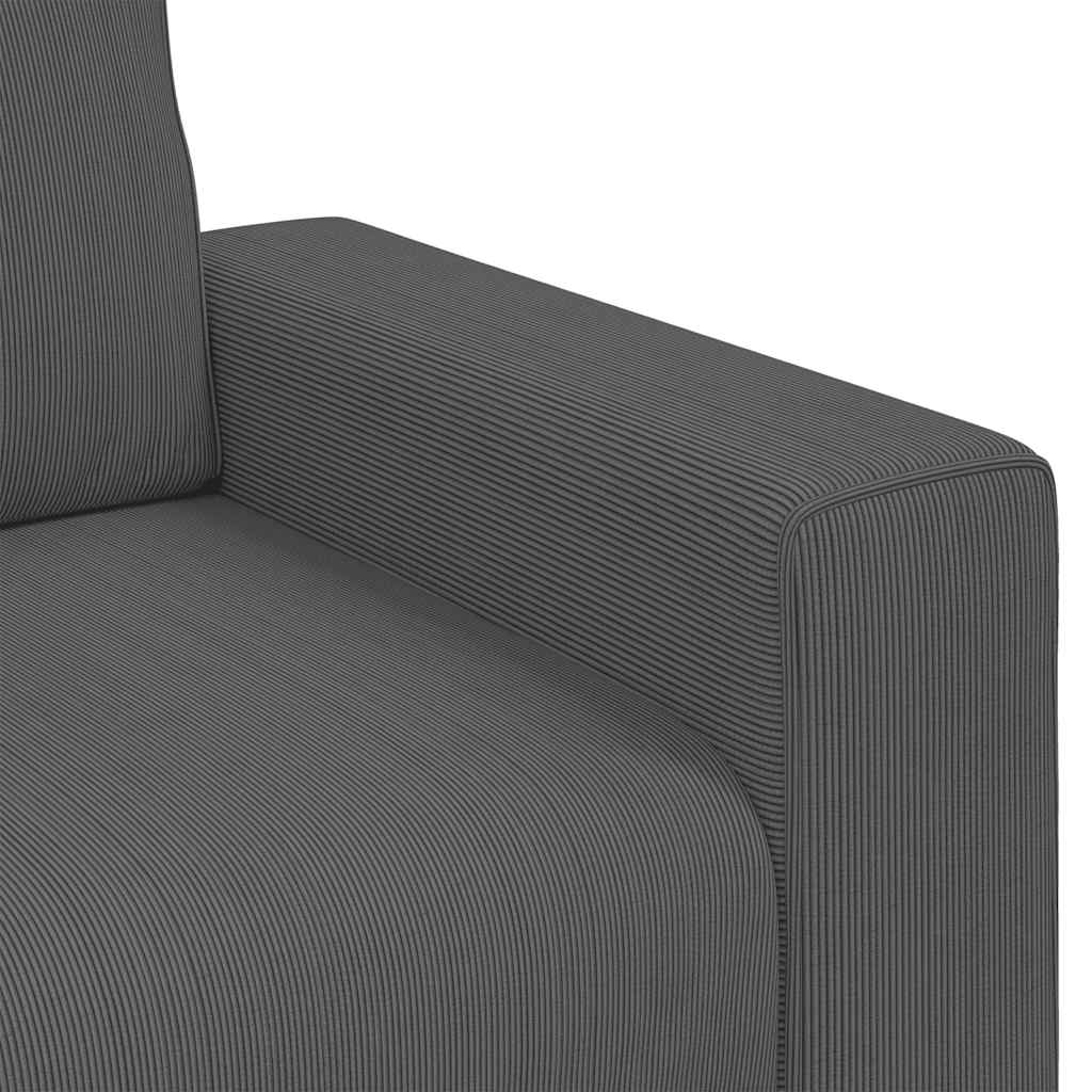 Fauteuil gris foncé 60 cm velours côtelé