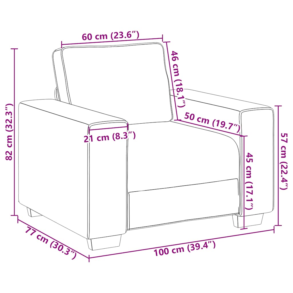 Sessel Dunkelgrün 60 cm Cordstoff